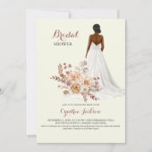 Bloemen Afrikaans-Amerikaanse bruid bruiloft douch Kaart (Voorkant)