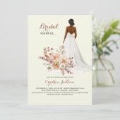 Bloemen Afrikaans-Amerikaanse bruid bruiloft douch Kaart (Staand voorkant)