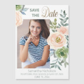 Bloemen Afstudeer Uitnodiging Bewaar Datum Foto  (Voorkant)