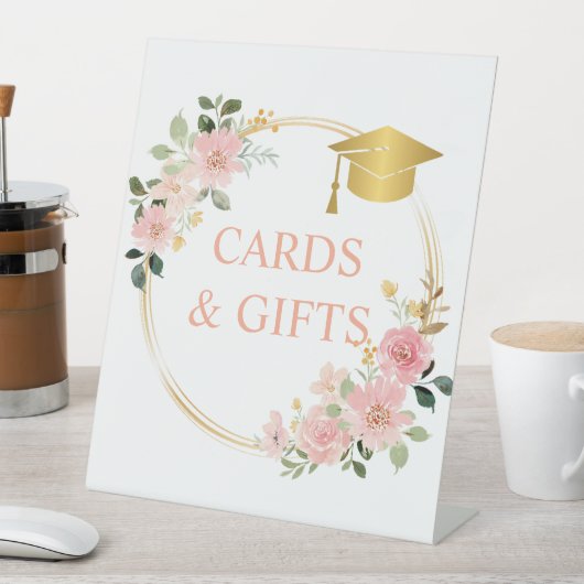 Bloemen afstudeercadeau reclamebord met voetstuk (Insitu)