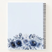 Bloemen afstudeerders Navy Blue Notitieboek (Achterkant)