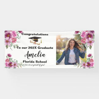 Bloemen Afstudeerfeest Foto Spandoek