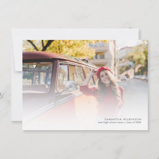 Bloemen Afstuderen 2024 Foto Afstudeerder Party Kaart (Achterkant)