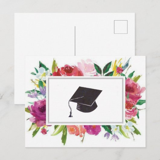 Bloemen afstuderen briefkaart (Voorkant / Achterkant)