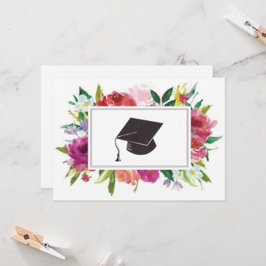 Bloemen afstuderen kaart (Voorkant / Achterkant in situ)
