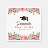 Bloemen Afstuderen Luau Klasse van 2024 Afstuderen Servet (Voorkant)