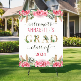 Bloemen Afstuderen Luau Klasse van 2024 Welkom Poster