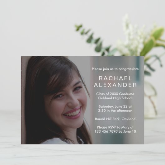  Bloemen Afstuderen Party Fotokaart Kaart (Staand voorkant)