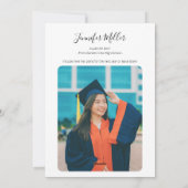 Bloemen afstuderen zwart en wit feestdagenkaart (Achterkant)