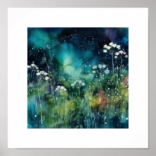 Bloemen Alcohol Ink Collage Poster (Voorkant)