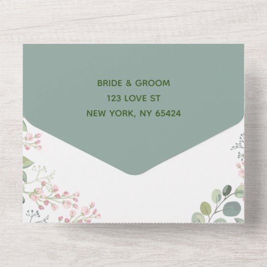 Bloemen · All in One Wedding Invitate All In One Uitnodiging (Achterkant)