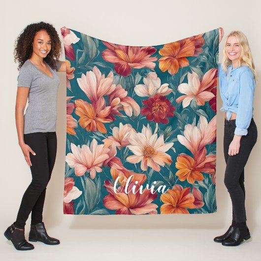 Bloemen All-Over Naam Fleece Deken