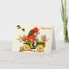 Bloemen Alleen voor jou! hedgehog valentijn kaart