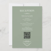 Bloemen Alles in Een Victoriaans Sage Green Weddin Kaart (Achterkant)