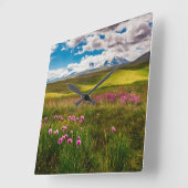 Bloemen | Altai-bergen, Siberië, Rusland Vierkante Klok (Hoek)