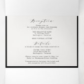 Bloemen Ampersand Zwart & Wit Alles in één bruilof Drieluik Uitnodiging (Binnenkant midden)