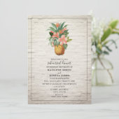 Bloemen Ananas baksteen bruiloft repetitie diner Kaart (Staand voorkant)