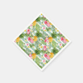 Bloemen & ananas Blauwgroen strepen Servet (Hoek)