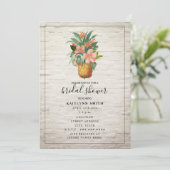 Bloemen Ananas Brick Tropisch Vrijgezellenfeest Kaart (Staand voorkant)