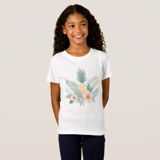 Bloemen Ananas & Hawaiian T-shirt (Voorkant volledig)