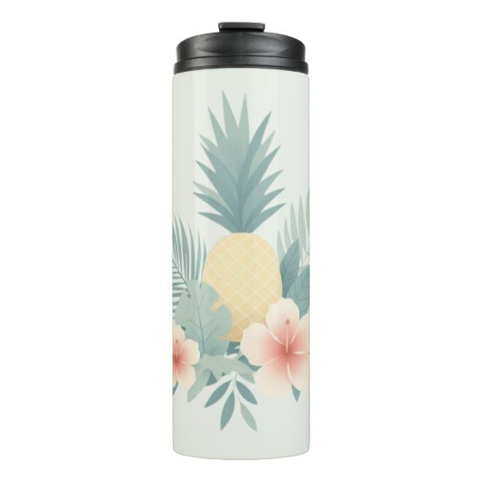 Bloemen Ananas & Hawaiian Thermosbeker (Voorkant)