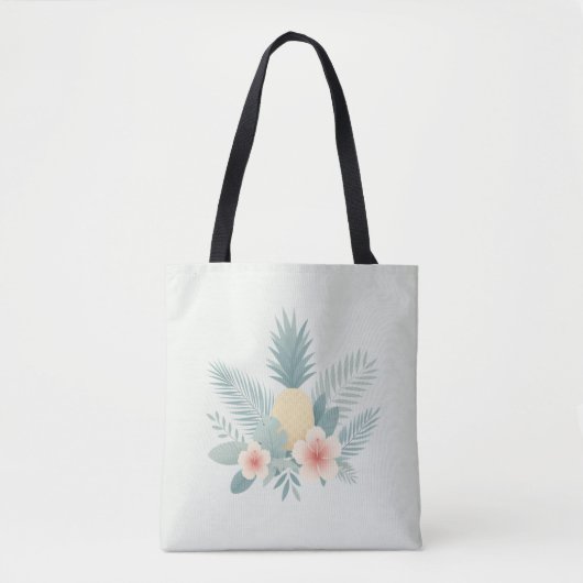 Bloemen Ananas & Hawaiian Tote Bag (Voorkant)