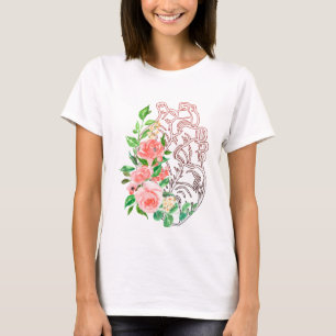 Bloemen Anatomisch Hart T-shirt – Artistic Medical