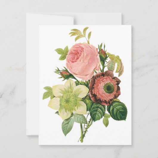 bloemen, Anemone Rozen Clematis door Redoute (Voorkant)