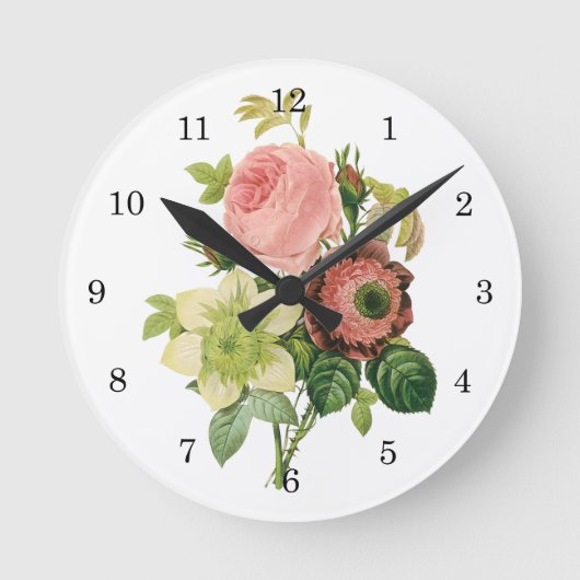  bloemen, Anemone Rozen Clematis door Redoute Ronde Klok (Voorkant)