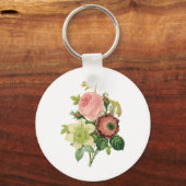  bloemen, Anemone Rozen Clematis door Redoute Sleutelhanger (Voorkant)