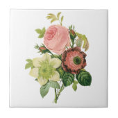  bloemen, Anemone Rozen Clematis door Redoute Tegeltje (Voorkant)