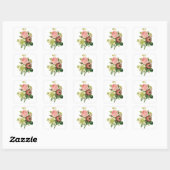 bloemen, Anemone Rozen Clematis door Redoute Vierkante Sticker (Vel)