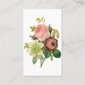  bloemen, Anemone Rozen Clematis door Redoute Visitekaartje (Achterkant)