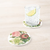  bloemen, Anemone Rozen Clematis door Redoute Zandsteen Onderzetter (Zijkant)