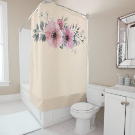 Bloemen anemoon bloem boeket crème roze douchegordijn