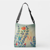  Bloemen Anjer Tulpen Monogrammed Crossbody Tas (Voorkant)
