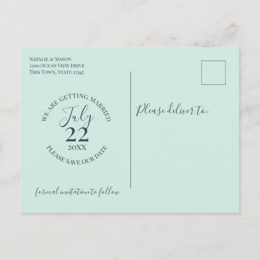 Bloemen Anker Lint Banner Nautisch Save the Date Aankondigingskaart (Achterkant)