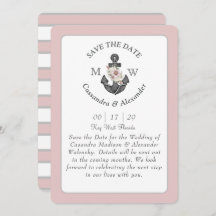 Bloemen Anker Marine Blauw Roze Nautische Bruiloft