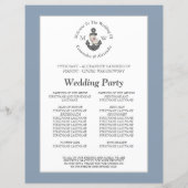 Bloemen Anker Nautische Bruiloft Dusty Blue Progra (Achterkant)