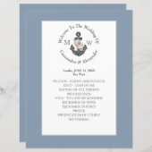 Bloemen Anker Nautische Bruiloft Dusty Blue Progra (Voorkant / Achterkant)