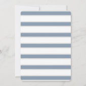 Bloemen Anker Stoffig Blauw Wit Nautische Bruiloft Kaart (Achterkant)