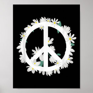 Bloemen Anti-oorlog Logo Daisies Vredesteken Poster