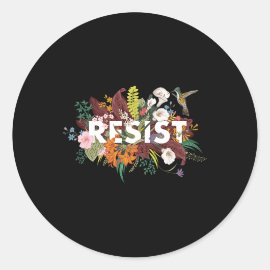 Bloemen Anti Trump politiek protest Ronde Sticker (Voorkant)