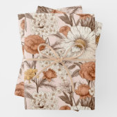 Bloemen Antiek Blush Perzik Boho Wildflower Inpakpapier Vel (In situ)