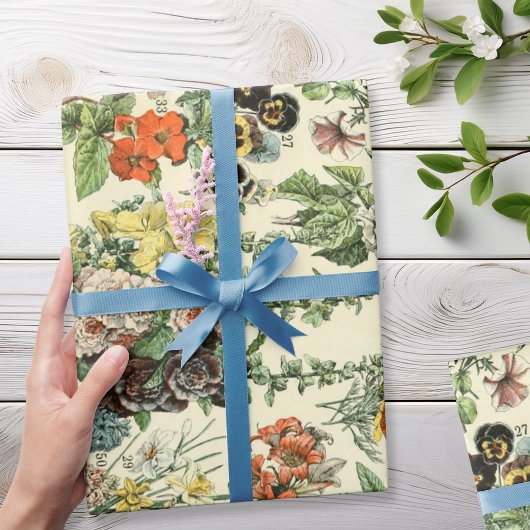  bloemen Antiek botanische flora Cadeaupapier