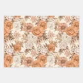  Bloemen Antiek Crème Perzik Boho Wildflower Inpakpapier Vel (Voorkant 3)