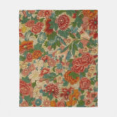  Bloemen Antiek in Rood, Groen & Goud Fleece Deken (Voorkant)