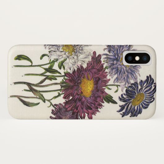 bloemen, Antiek Paarse roosterbloemen Case-Mate iPhone Case (Achterkant (horizontaal))