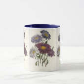 bloemen, Antiek Paarse roosterbloemen Mok (Midden)