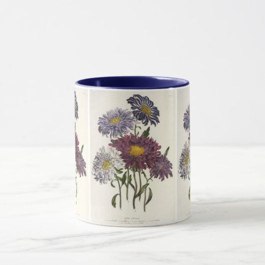  bloemen, Antiek Paarse roosterbloemen Mok (Midden)